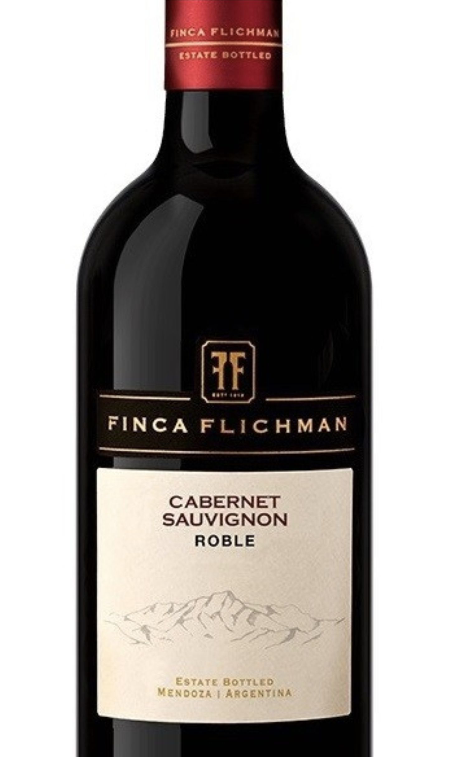 Этикетка Финка Фличман Каберне Совиньон Робле 2017 красное сухое 0.75л.