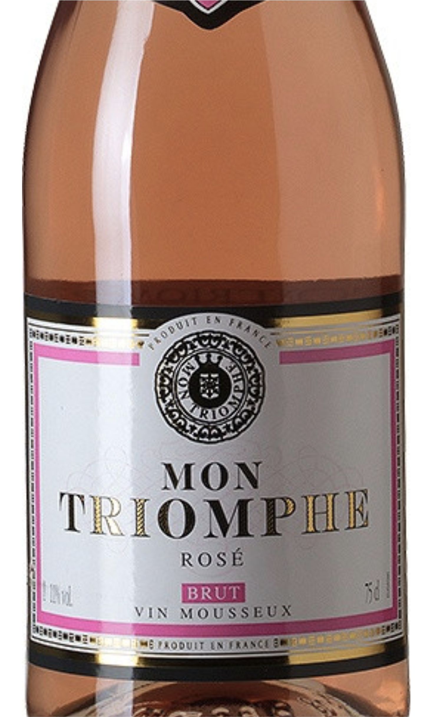 Этикетка Игристое вино Мон Триомф Розе, розовое брют, 0.75 л