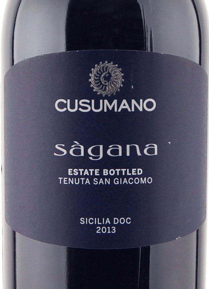 Этикетка Сагана  Сицилия ДОК 2013 0,75  красное сухое  CUSUMANO s.r.l. Societa Agricola