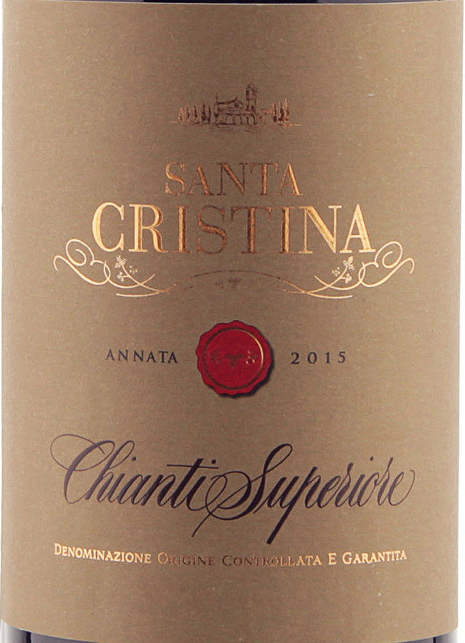 Этикетка Санта Кристина Кьянти Супериоре ДОКГ 2015 0.75л. красное сухое Cantine Santa Cristina