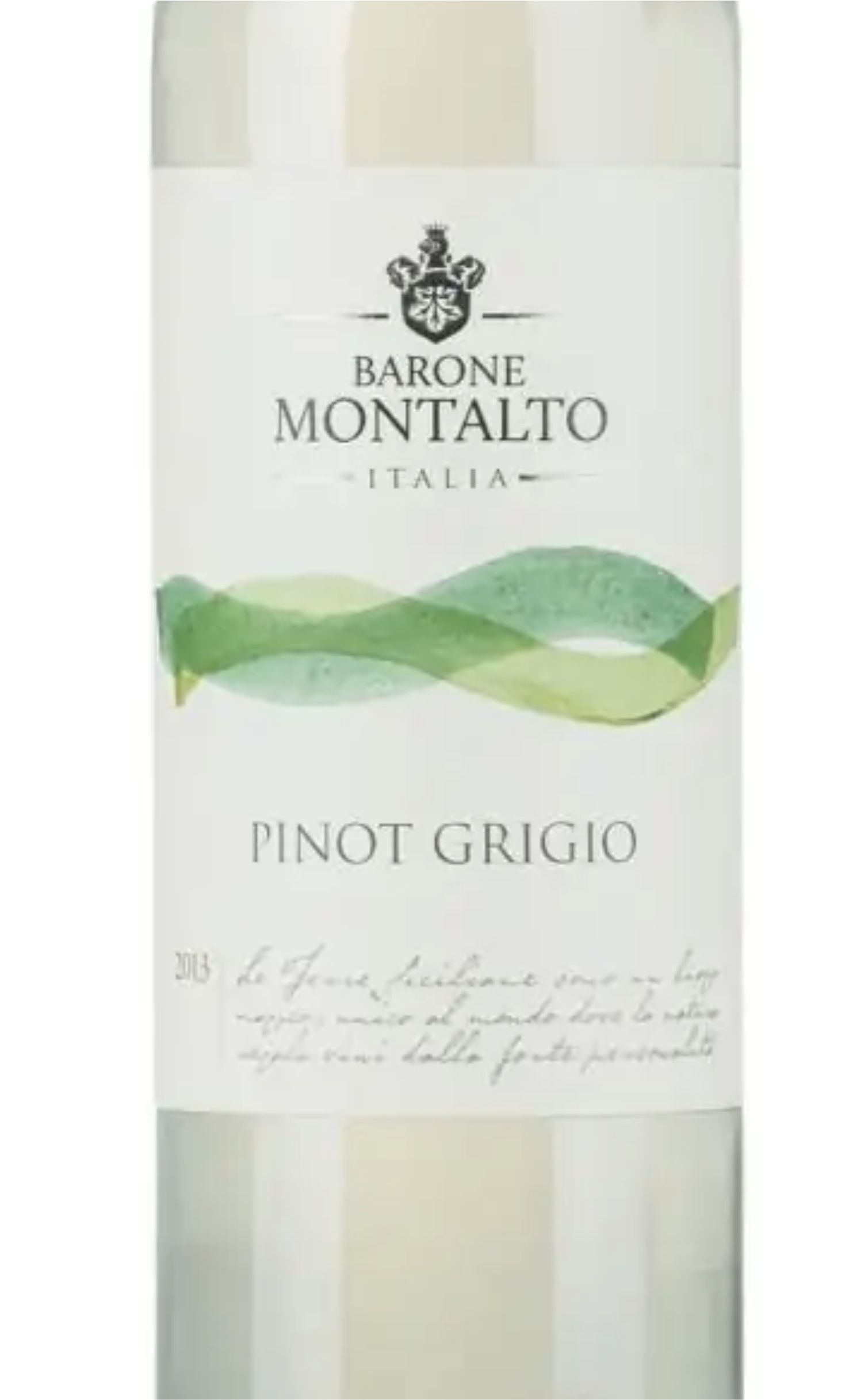 Этикетка Игристое вино Барон Монтальто Пино Гриджио, белое брют, 0.75 л