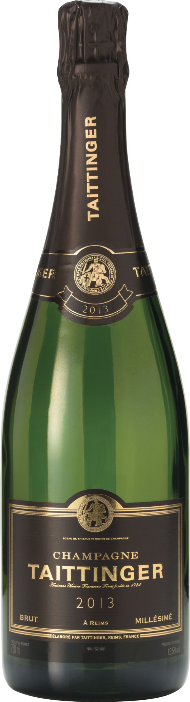Шампанское Тэтэнжэ Брют Милезиме 2013, белое брют, 0.75 л