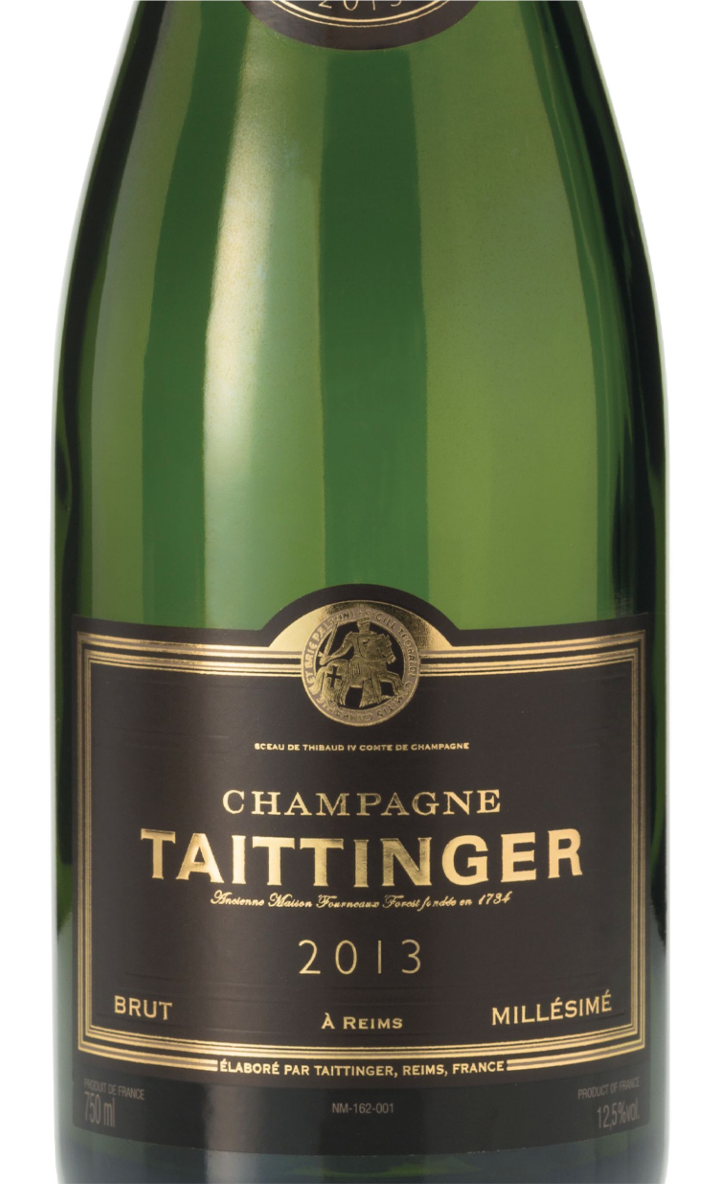 Этикетка Шампанское Тэтэнжэ Брют Милезиме 2013, белое брют, 0.75 л