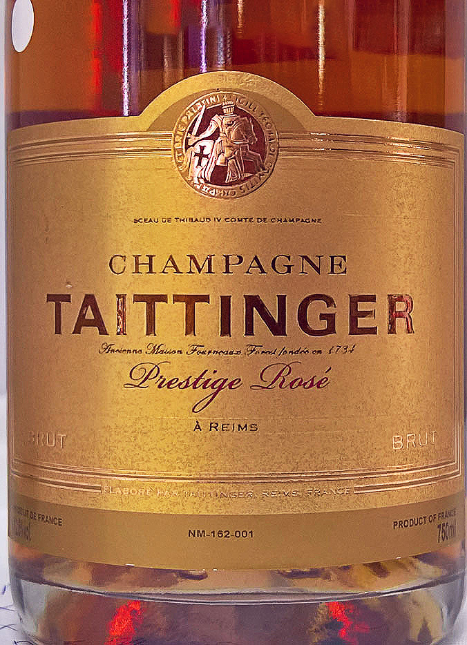 Этикетка Шампанское Тэтэнжэ Престиж Розе Брют, розовое брют, 0.75 л