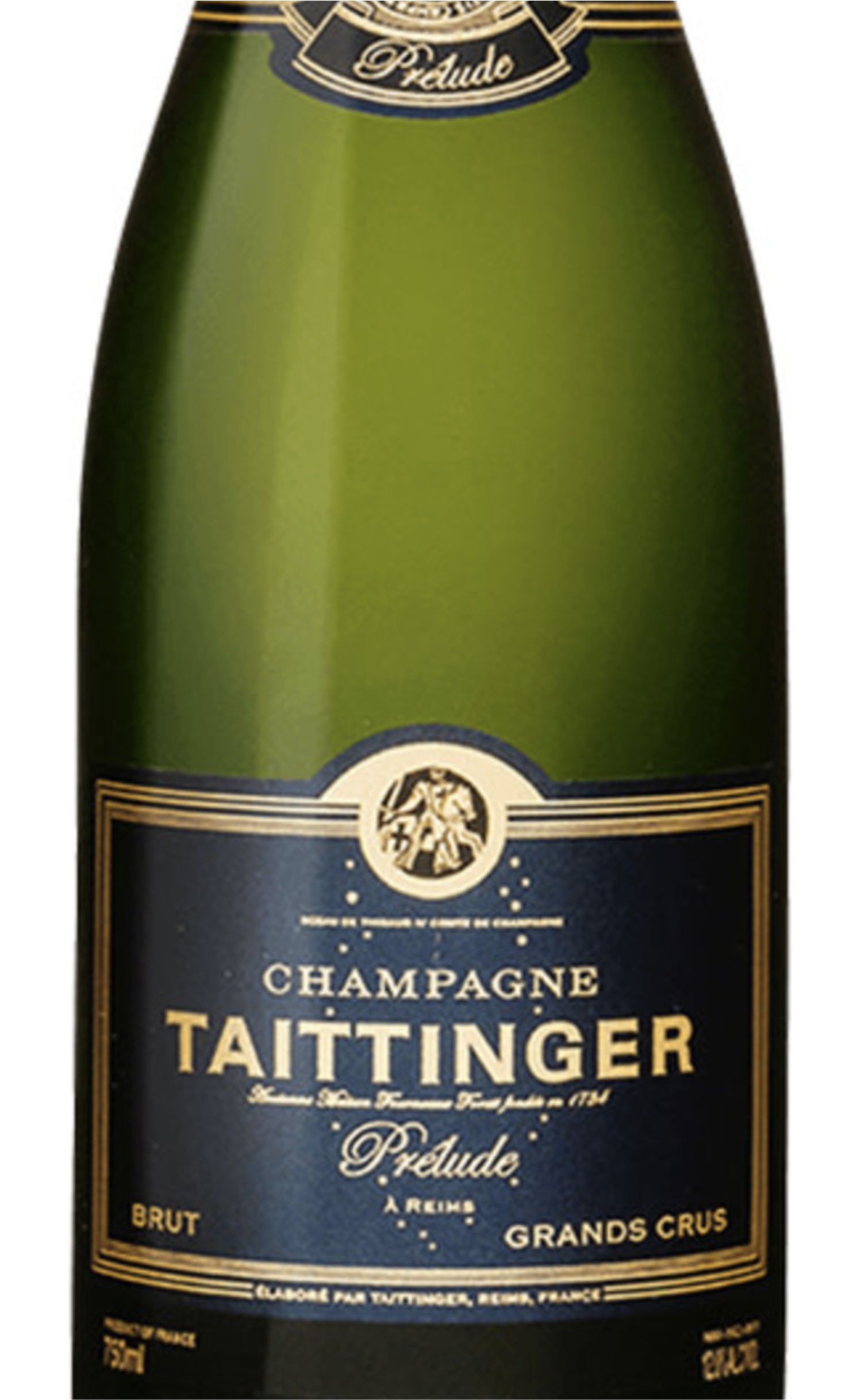 Этикетка Шампанское Тэтенжэ Прелюд Гран Крю, белое брют, 0.75 л