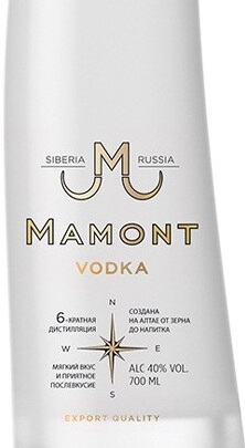 Этикетка Водка МАМОНТ 0,7 картон п/у (дозатор)