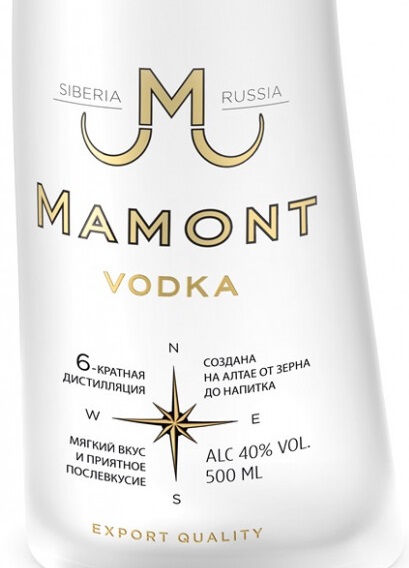 Этикетка Водка MAMONT 0,7 п/у (дозатор) Симачев, креп 40%, емк 0,7л