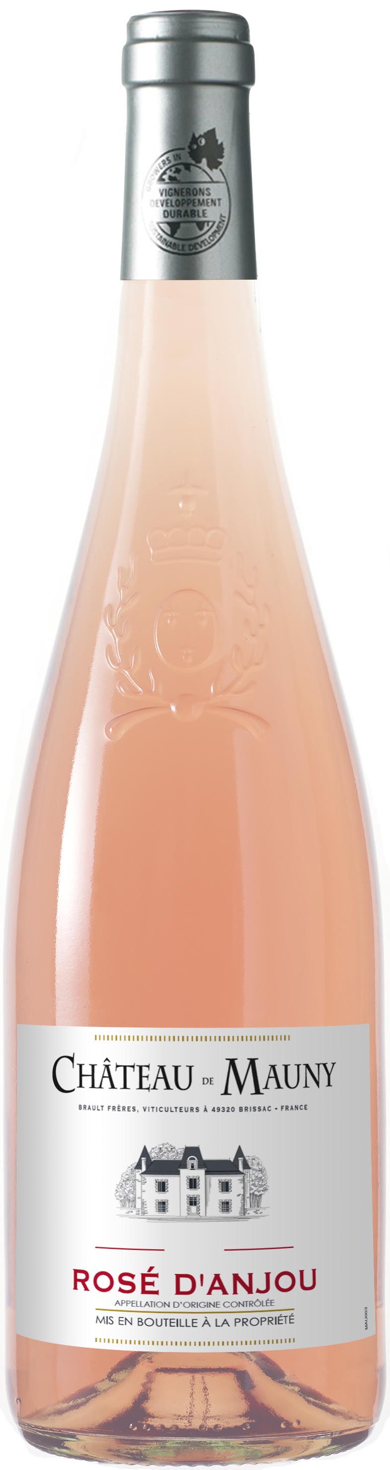 Вино сортовое полусладкое розовое "Розе дАнжу. Шато де Мони"  креп 10,5%, емк 0,75л