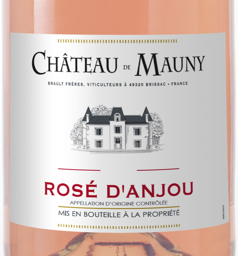 Этикетка Вино сортовое полусладкое розовое "Розе дАнжу. Шато де Мони"  креп 10,5%, емк 0,75л