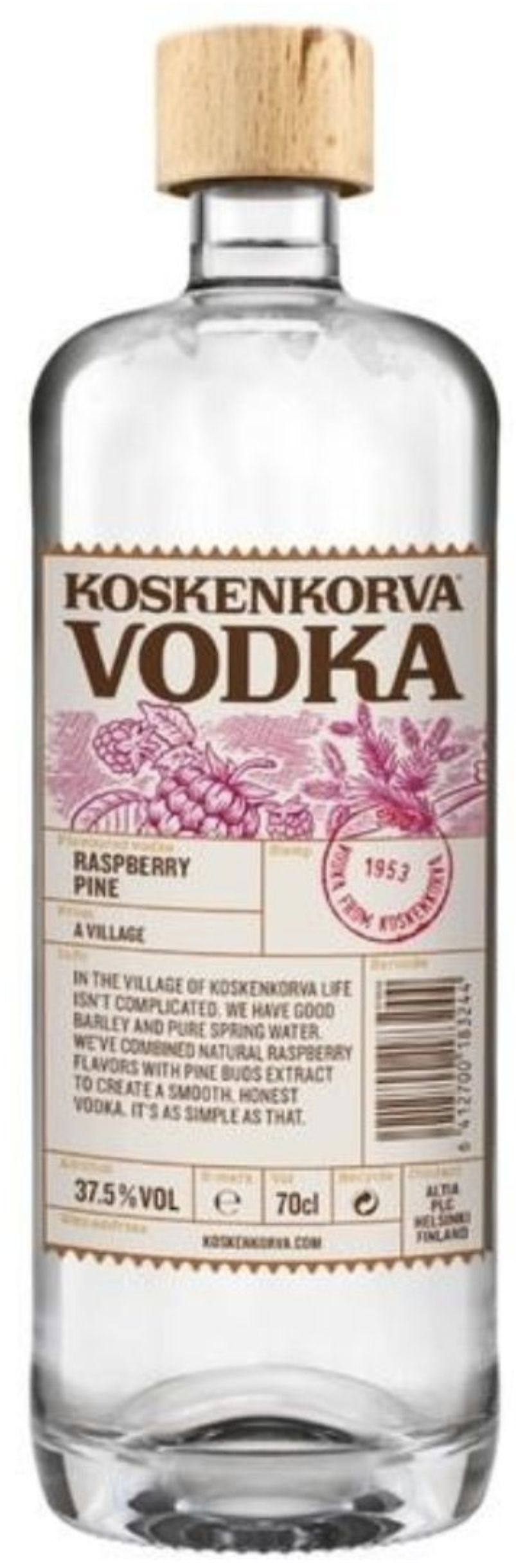 Водка Коскенкорва со вкусом малины и сосны, 0.7 л