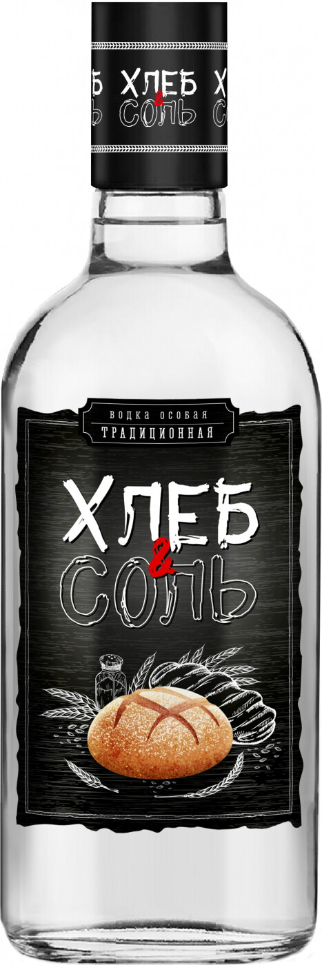 ВОДКА особая "ХЛЕБ & СОЛЬ. ТРАДИЦИОННАЯ" креп 40%, емк 0.5л.