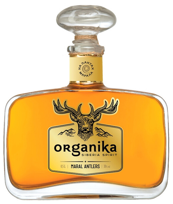 Настойка горькая "ОРГАНИКА НА ПАНТАХ МАРАЛА (ORGANIKA BITTER WITH MARAL ANTLERS)" креп 38%, емк 0,5л