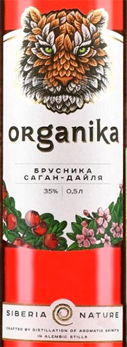 Этикетка Настойка полусладкая "Органика Брусника Саган-Дайля (Organika Lingonberry Sagan Dalya)" креп 35%, емк 0,5л