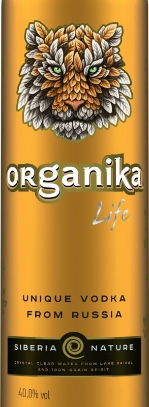 Этикетка Водка ORGANIKA LIFE /ОРГАНИКА ЛАЙФ  креп 40%, емк 0,7л п/у