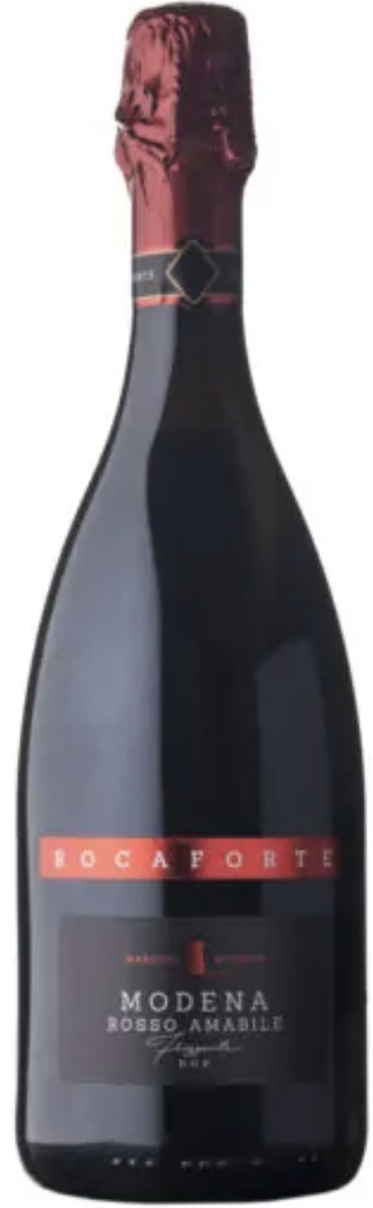 Игристое вино Рокафорте Модена Россо Амабиле, красное полусладкое, 0.75 л