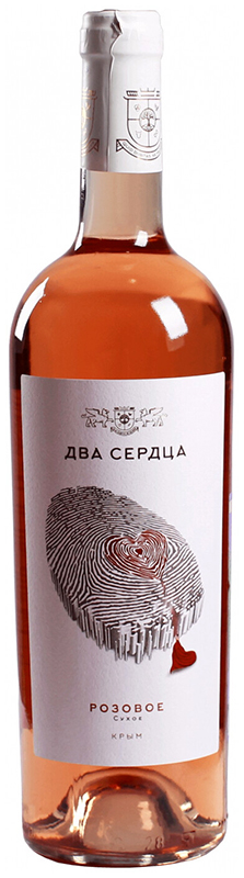 Вино столовое сухое розовое "Розе" ТЗ "ДВА СЕРДЦА" креп 14%, емк 0,75л