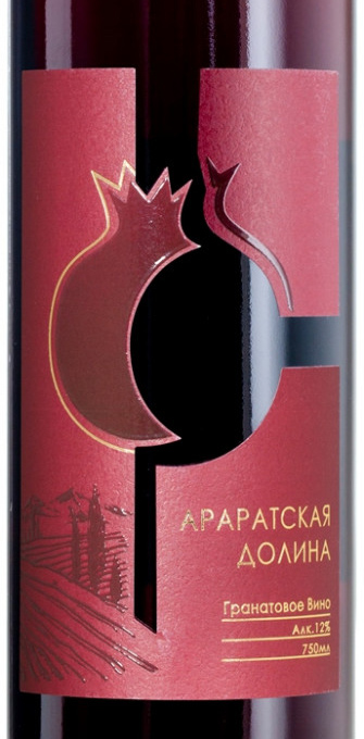 Этикетка Вино фруктовое Гранатовое Араратская долина п/сладкое 0,75л алк.12%