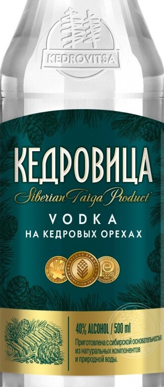 Этикетка Кедровица на кедровых орехах 0,5л