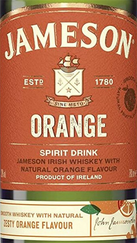 Этикетка Спиртной напиток на основе виски Джемосон Апельсин, креп 30%, емк 0,7л
