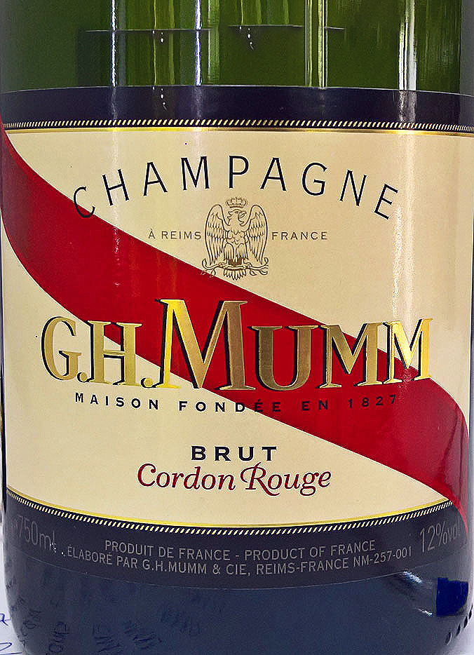 Этикетка Шампанское Мумм "Кордон Руж", белое брют, 0.75 л