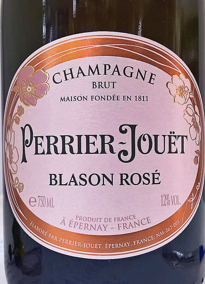 Этикетка Шампанское Перрье Жуэ Блазон Розе, розовое брют, 0.75 л