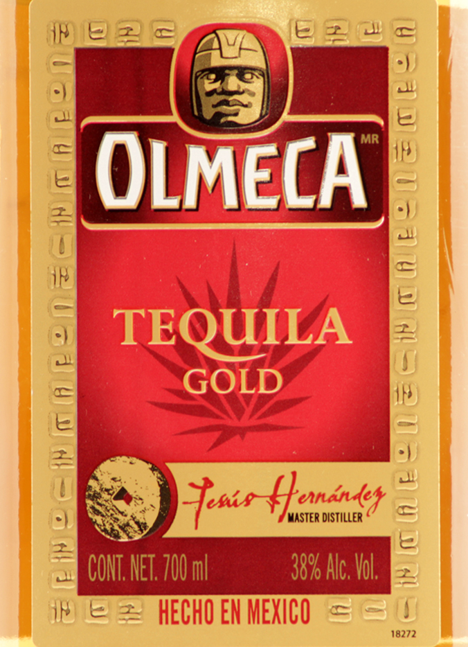Этикетка Текила Ольмека Голд, 0.7 л