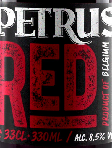 Этикетка Пиво темное пастеризованное фильтрованное Петрюс Ред креп 8,5%, емк 0.33 л ж/б