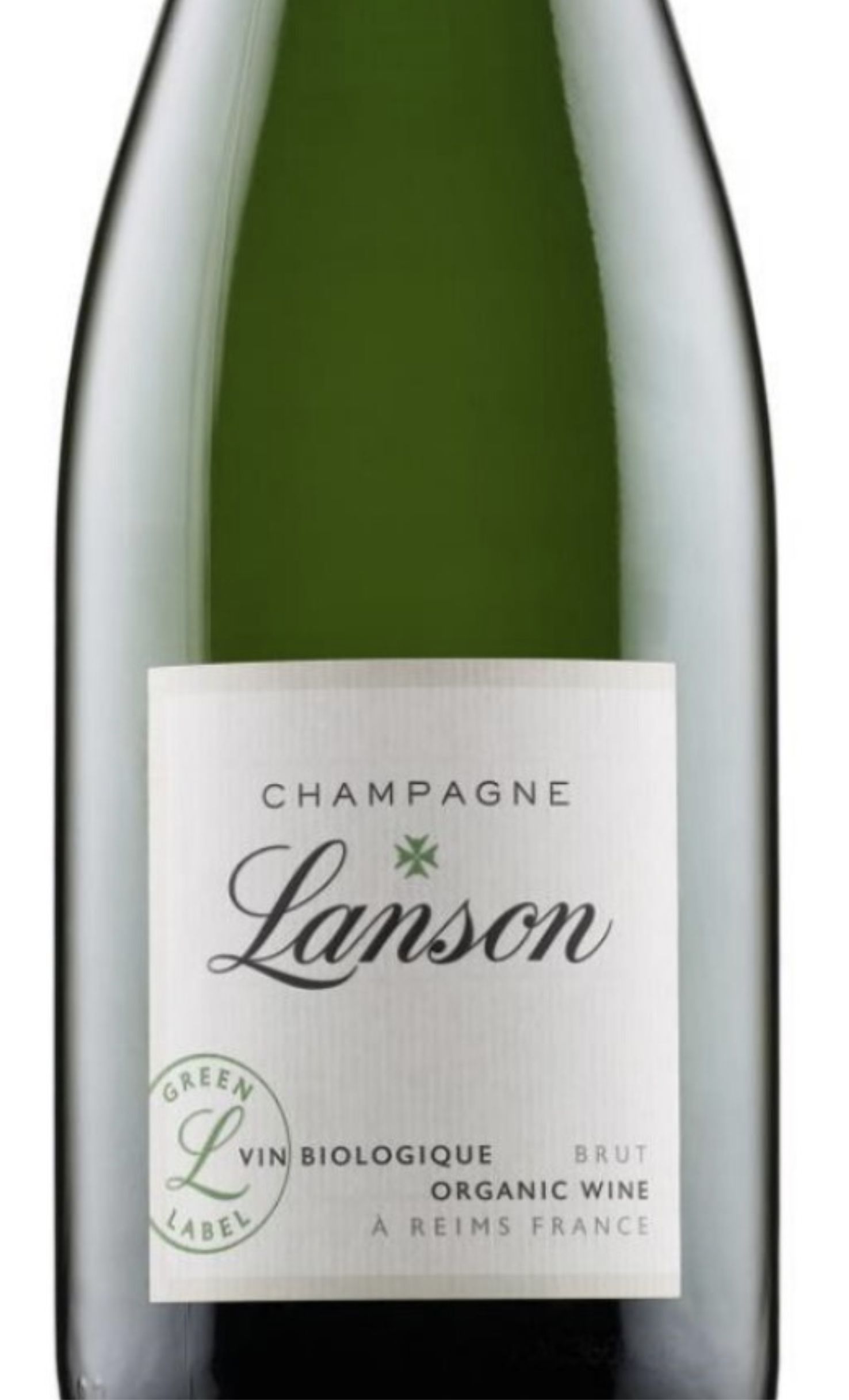 Этикетка Шампанское Лансон "Грин Лейбл", белое брют, 0.75 л