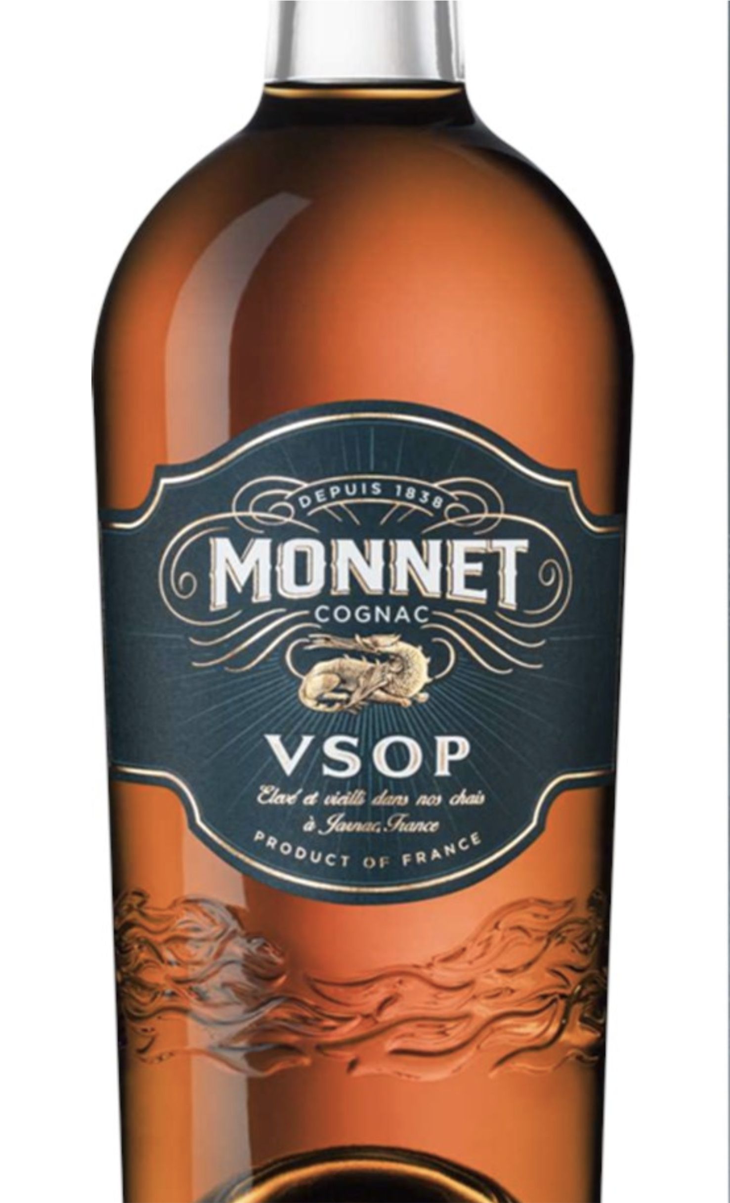 Этикетка Коньяк Монне VSOP2015г креп 40%, емк  0.7 л п/у