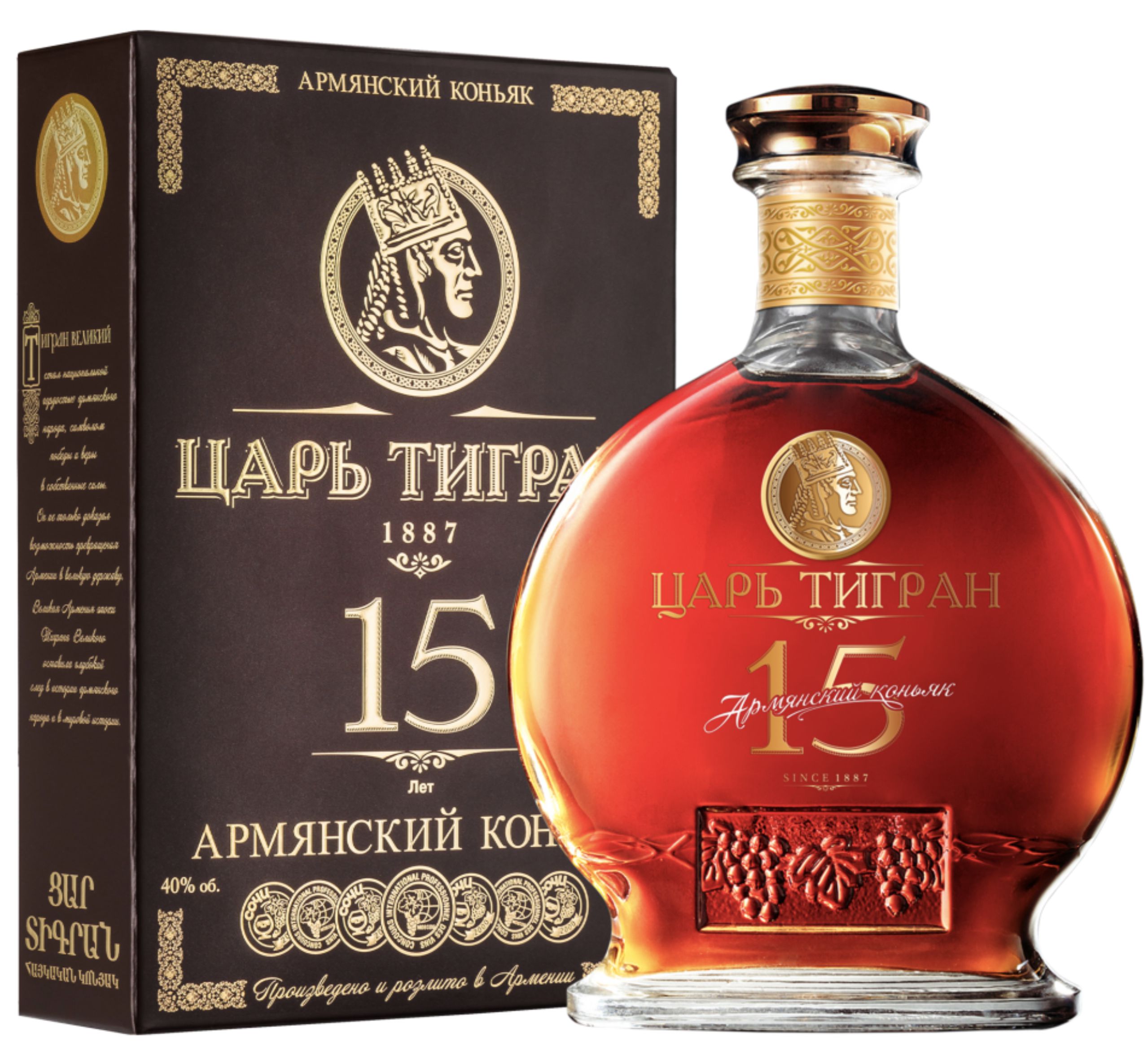 Коньяк "Царь Тигран " 15 лет, 0.7 л