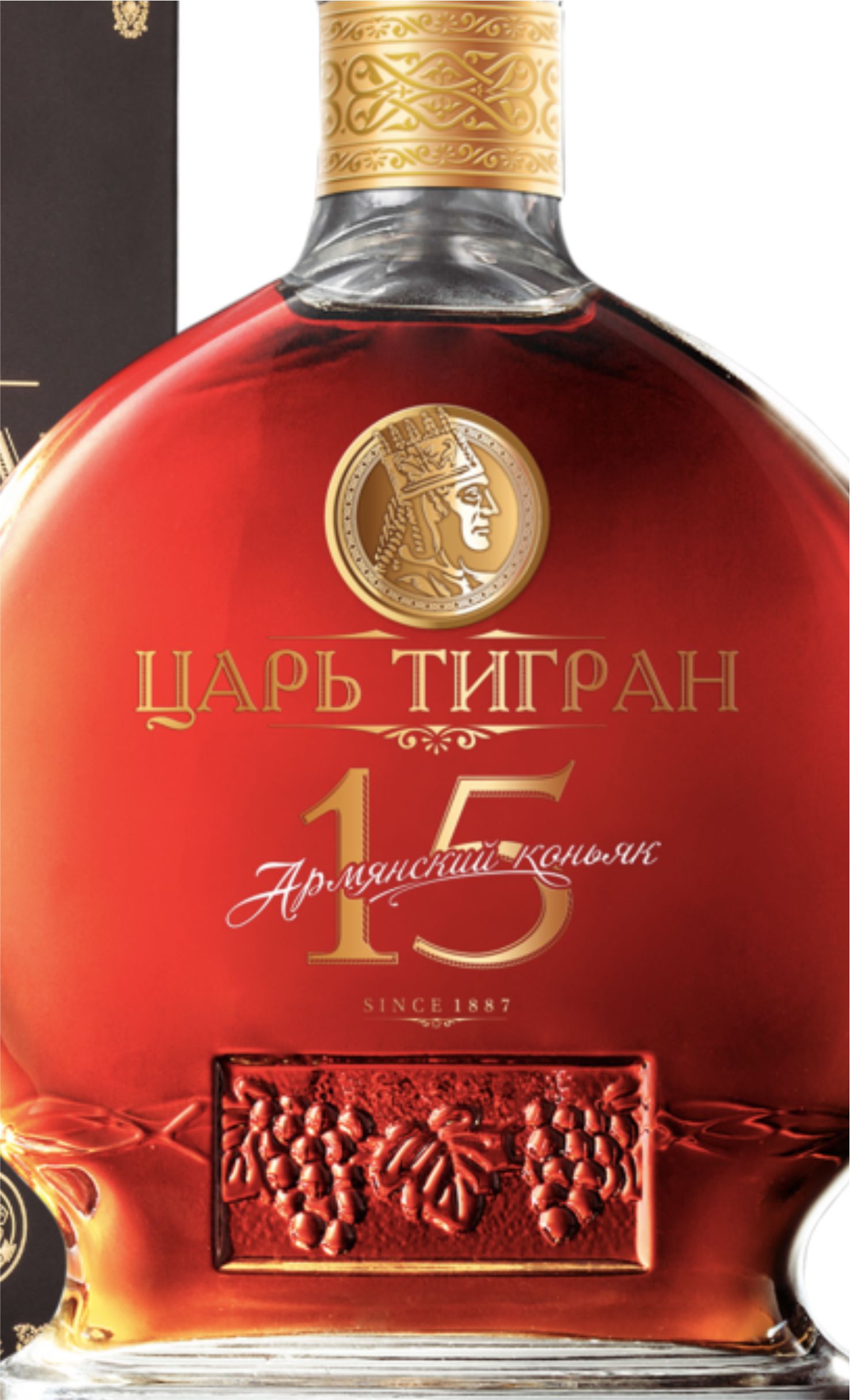 Этикетка Коньяк "Царь Тигран " 15 лет, 0.7 л