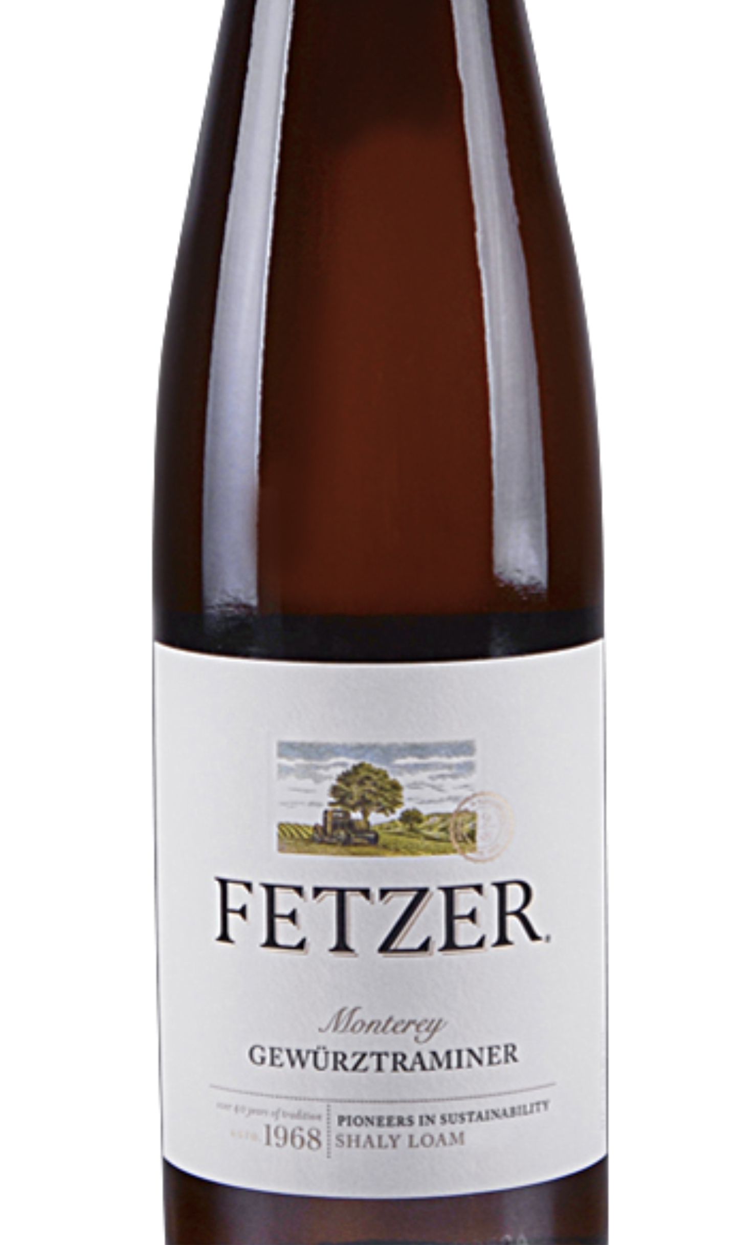 Этикетка Вино Фетцер Гевюрцтраминер Монтерей 2016 белое полусладкое, алк. 12%, 0.75л