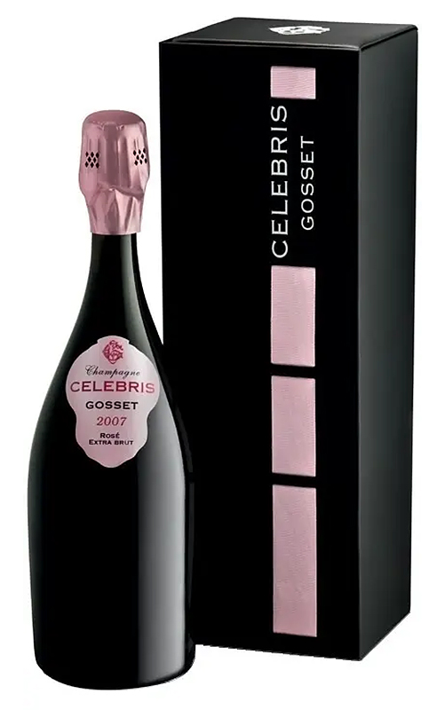 Шампанское розовое экстра брют "Госсе Селебри Розе", в подарочной коробке, г/у 2007,  креп 12.0%, емк  0.75л