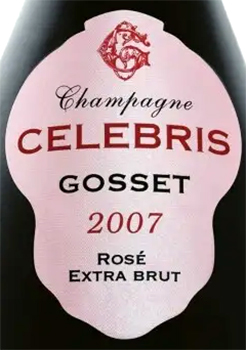 Этикетка Шампанское розовое экстра брют "Госсе Селебри Розе", в подарочной коробке, г/у 2007,  креп 12.0%, емк  0.75л