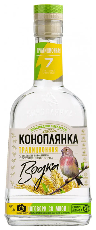 ВОДКА "Коноплянка Традиционная" креп 40%, емк 0.25л.