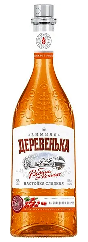 Настойка сладкая "Зимняя деревенька рябина на коньяке" креп 24%, емк 0.5л