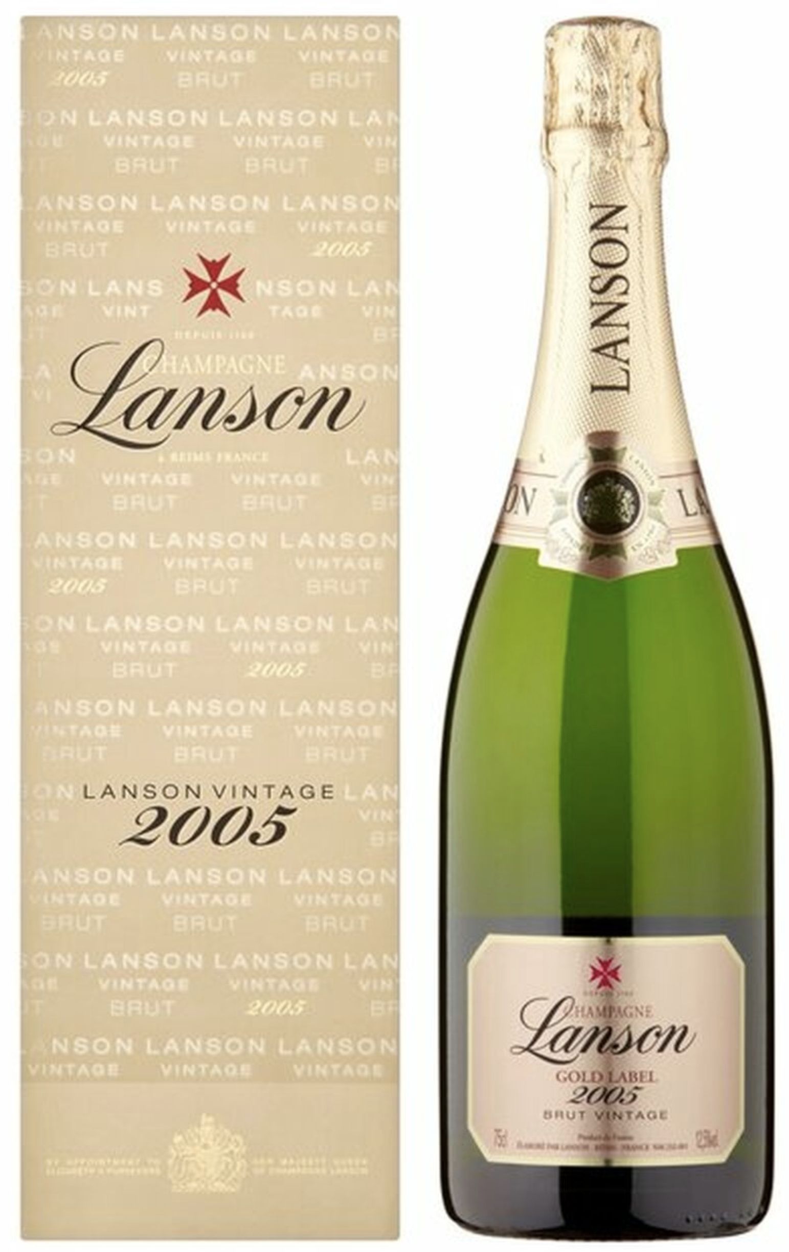 Шампанское Лансон "Голд Лейбл" Винтаж 2005, белое брют, 0.75 л
