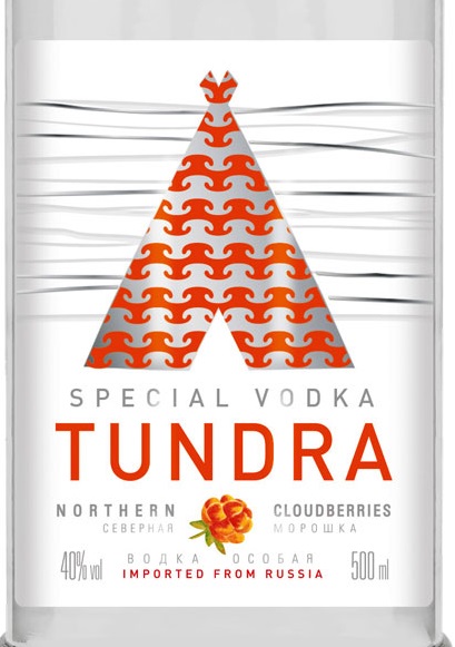 Этикетка Водка особая "TUNDRA Северная Морошка. Водка Крайнего Севера" креп 40%, емк 0.5л