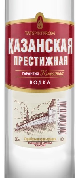 Этикетка ВОДКА Казанская Престижная креп 40%, емк 0,5л