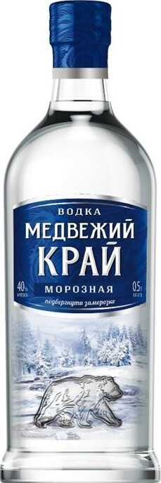 Водка "МЕДВЕЖИЙ КРАЙ МОРОЗНАЯ" креп 40%, емк 0,5 л