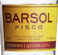 Этикетка Напиток спиртной Писко "Барсоль Куэбранта"  креп 41,3%,  емк  0,7л