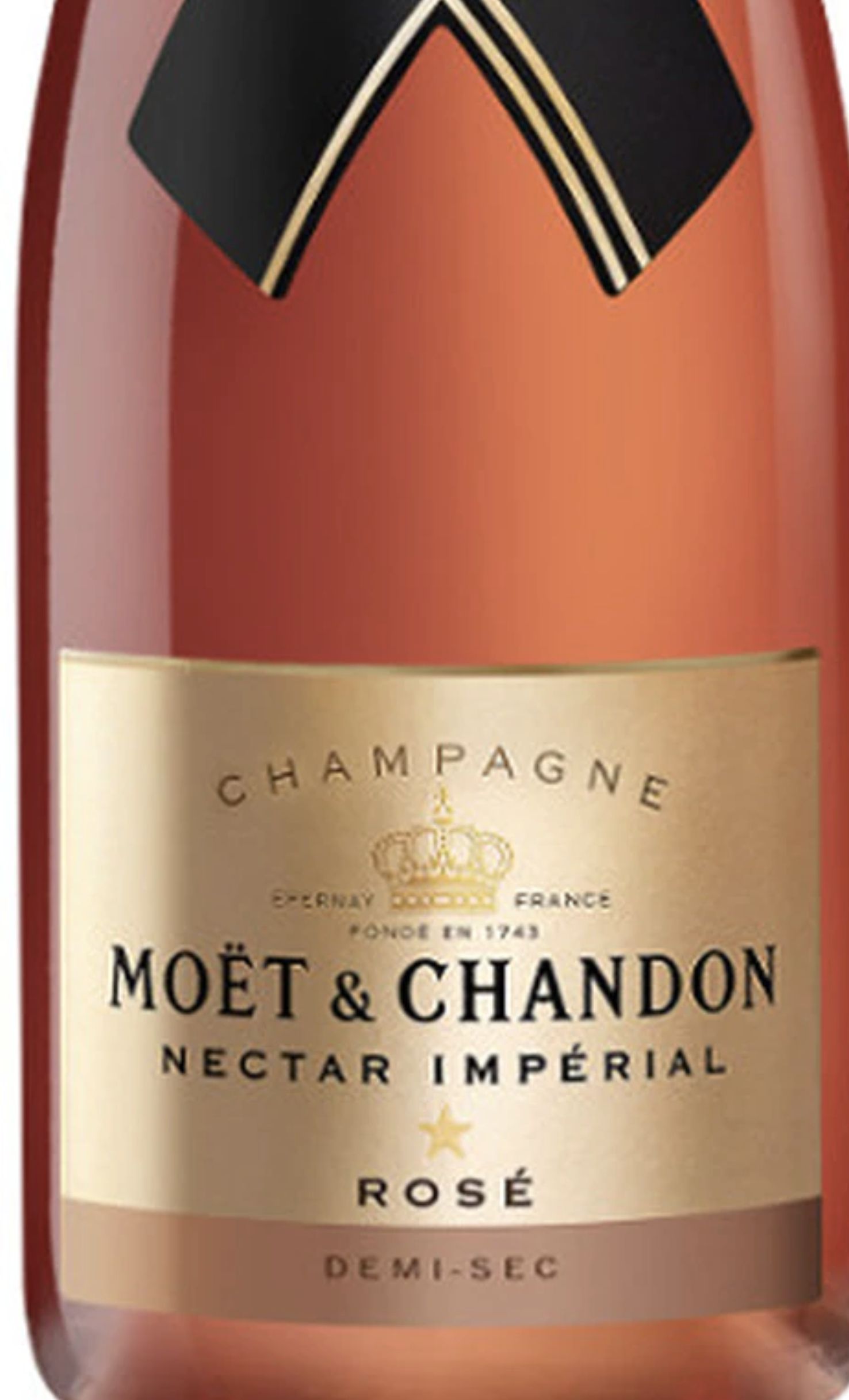 Этикетка Шампанское Моэт и Шандон Нектар Империаль Розе, розовое полусухое, 0.75 л