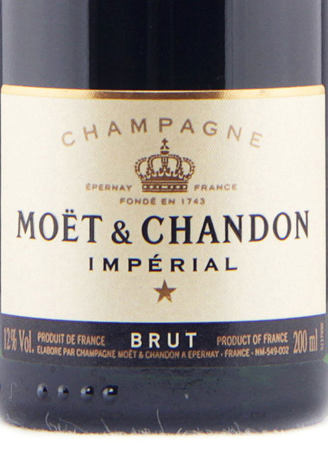 Этикетка Шампанское Моэт и Шандон Брют Империал, белое брют, 0.2 л
