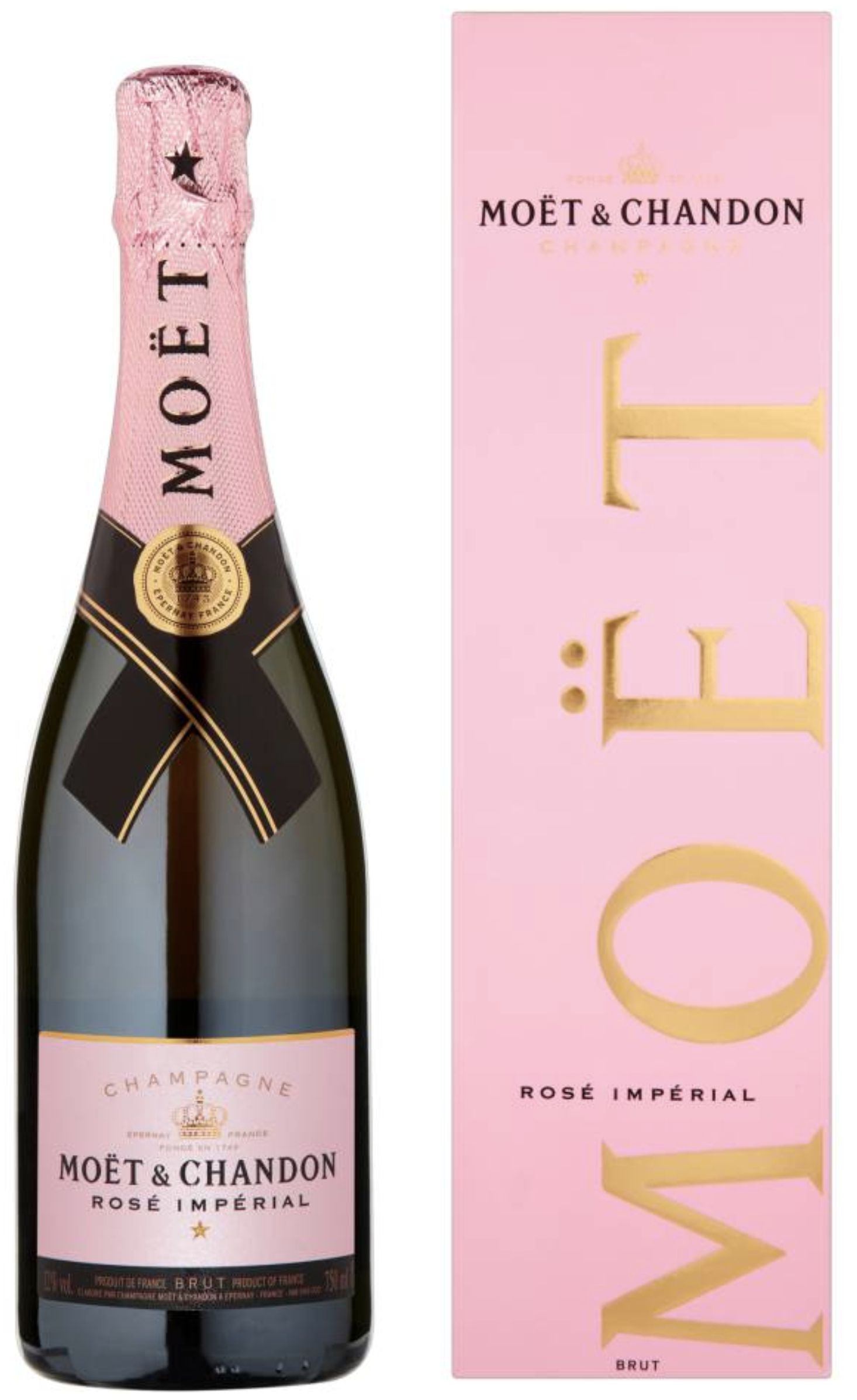 Шампанское Моэт и Шандон Брют Империал Розе, розовое брют, 0.75 л