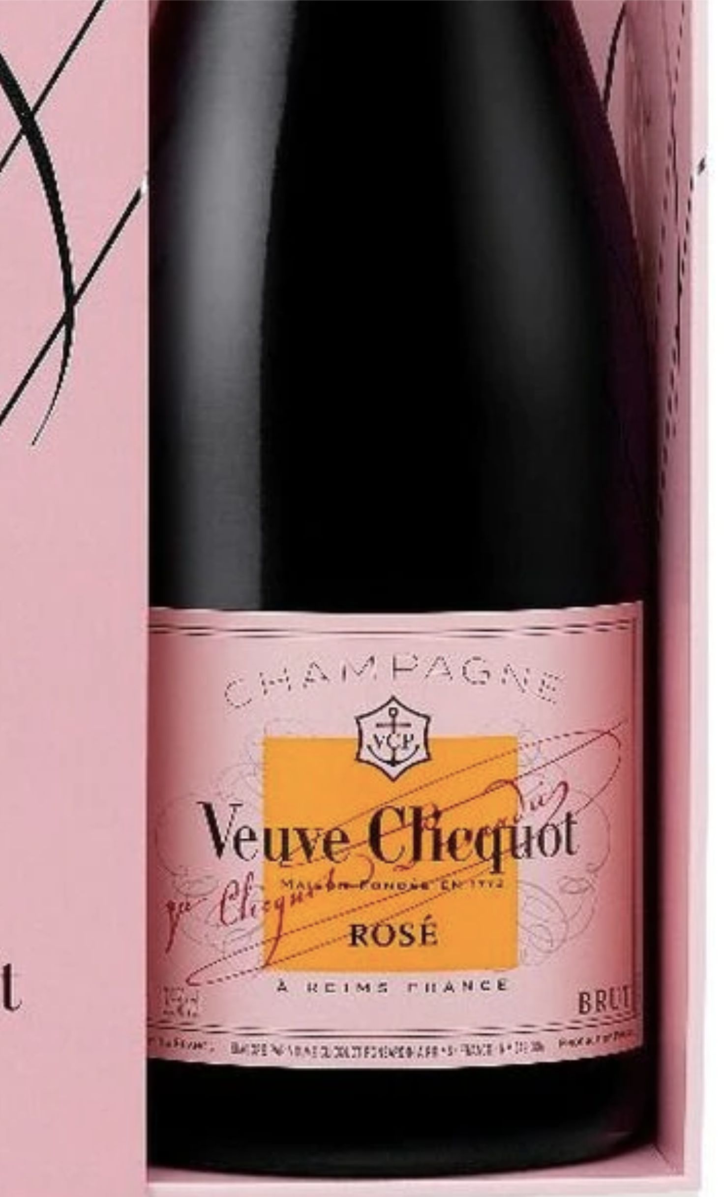 Этикетка Шампанское Вдова Клико Розе "Новогодняя версия", розовое брют, 0.75 л