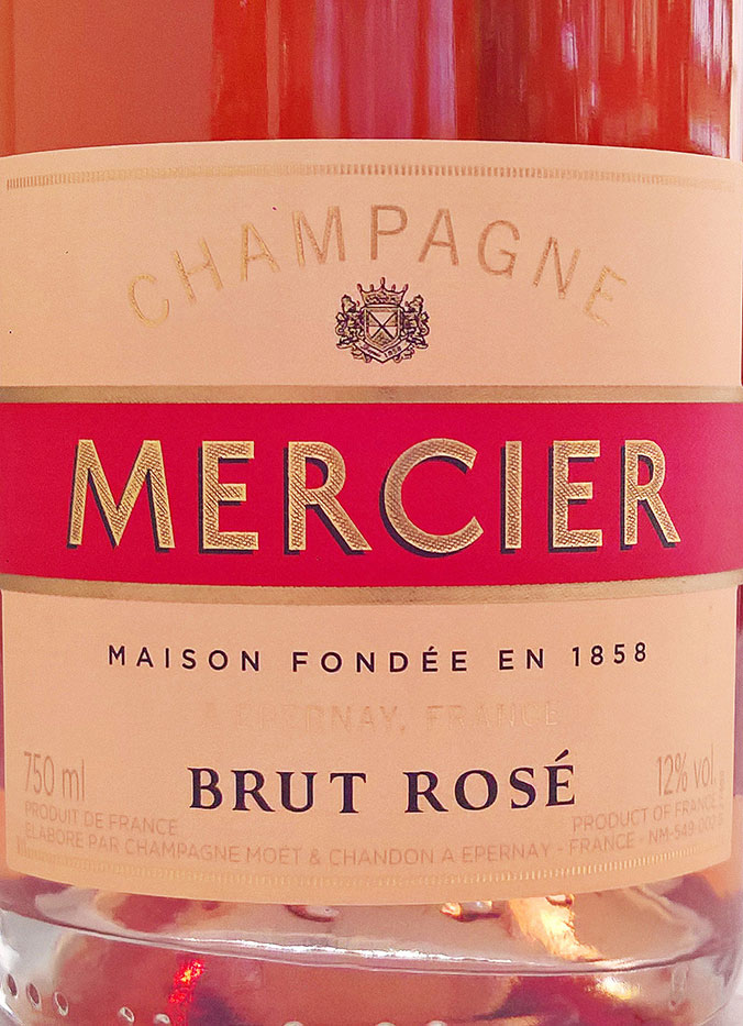 Этикетка Шампанское Мерсье Брют Розе, розовое брют, 0.75 л