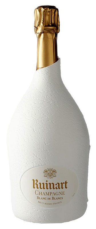 ИГРИСТОЕ ВИНО выдержанное брют белое Рюинар Блан де Блан в подарочной упаковке (Вторая кожа)  креп 12,5%, емк 0.75л.