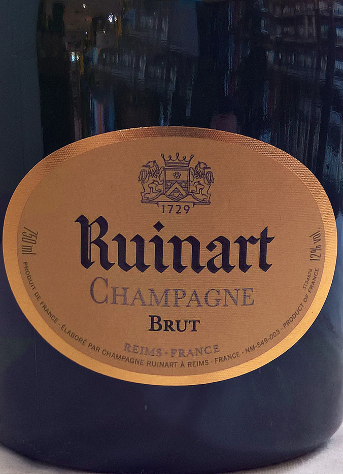 Этикетка Шампанское "Р" де Рюинар, белое брют, 0.75 л