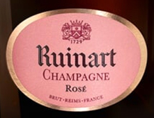 Этикетка ИГРИСТОЕ ВИНО выдержанное брют розовое Рюинар Розе в подарочной упаковке (Вторая кожа)  креп 12%, емк 0.75л.