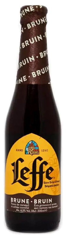 Пиво Леффе Брюн тёмное фильтрованное пастеризованное  креп 6,5%, емк 0,33л бут